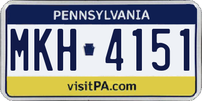 PA license plate MKH4151