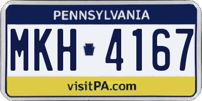 PA license plate MKH4167