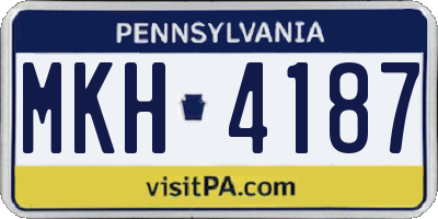 PA license plate MKH4187