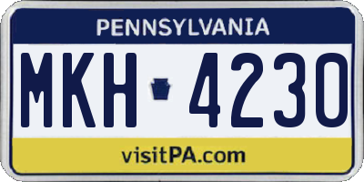 PA license plate MKH4230