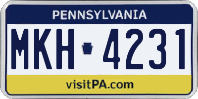 PA license plate MKH4231