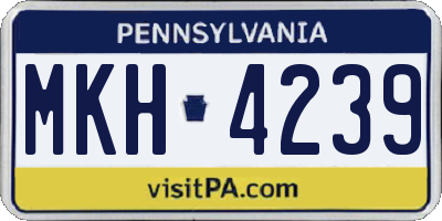 PA license plate MKH4239