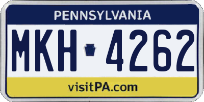 PA license plate MKH4262