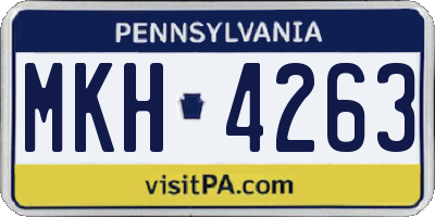 PA license plate MKH4263