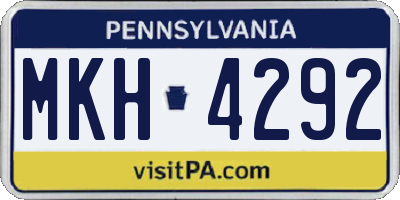 PA license plate MKH4292