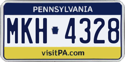 PA license plate MKH4328