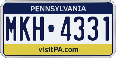 PA license plate MKH4331
