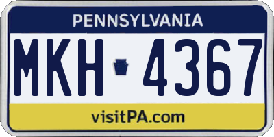 PA license plate MKH4367