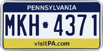PA license plate MKH4371