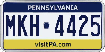 PA license plate MKH4425