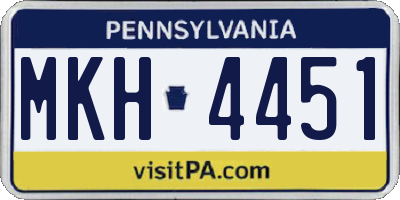 PA license plate MKH4451