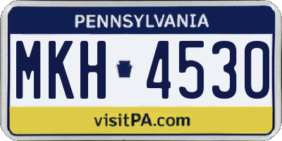 PA license plate MKH4530
