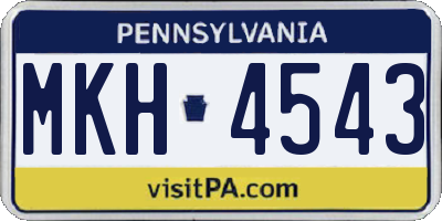 PA license plate MKH4543
