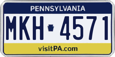 PA license plate MKH4571