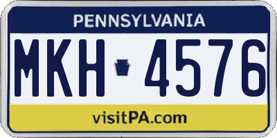 PA license plate MKH4576