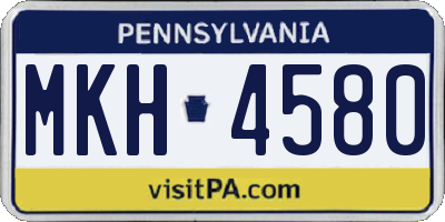 PA license plate MKH4580