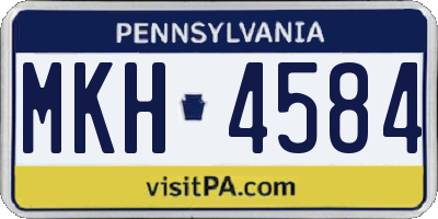PA license plate MKH4584