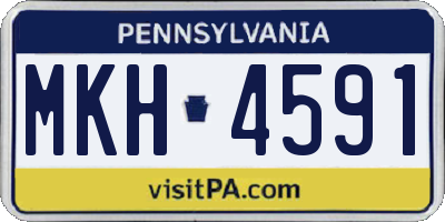 PA license plate MKH4591