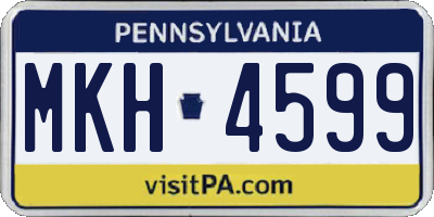 PA license plate MKH4599