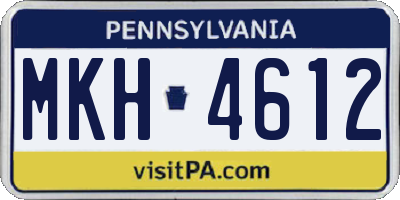 PA license plate MKH4612