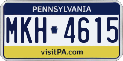 PA license plate MKH4615