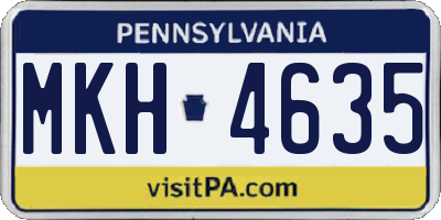 PA license plate MKH4635