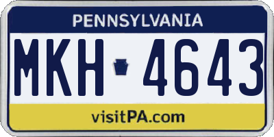 PA license plate MKH4643