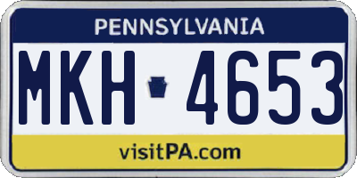 PA license plate MKH4653