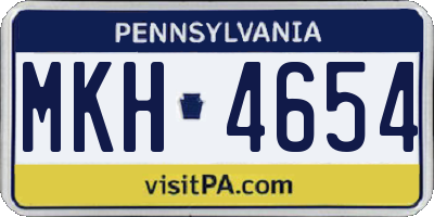 PA license plate MKH4654