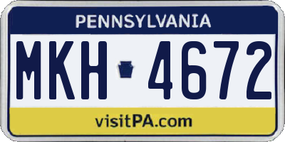 PA license plate MKH4672