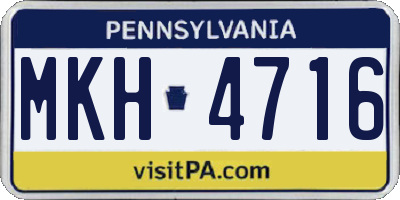 PA license plate MKH4716