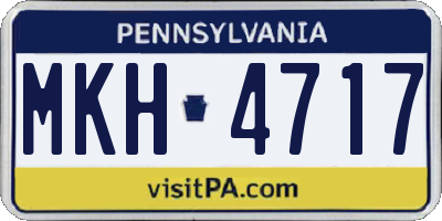 PA license plate MKH4717