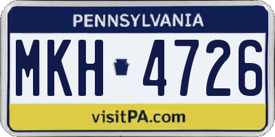 PA license plate MKH4726
