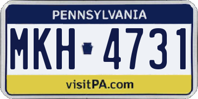 PA license plate MKH4731