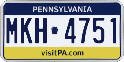 PA license plate MKH4751