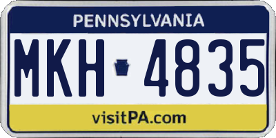 PA license plate MKH4835