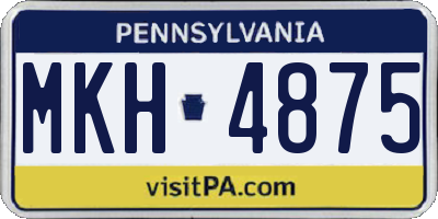 PA license plate MKH4875