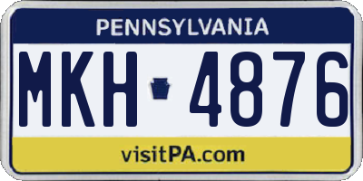 PA license plate MKH4876