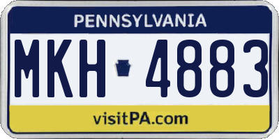 PA license plate MKH4883