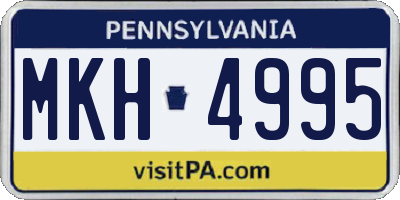 PA license plate MKH4995
