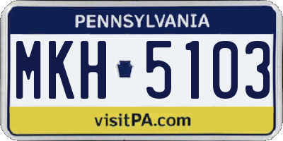 PA license plate MKH5103
