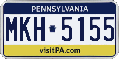 PA license plate MKH5155