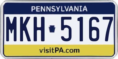 PA license plate MKH5167
