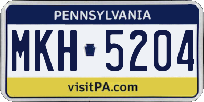 PA license plate MKH5204