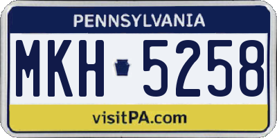 PA license plate MKH5258
