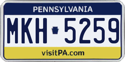 PA license plate MKH5259
