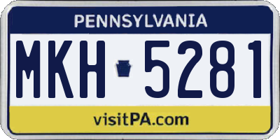 PA license plate MKH5281
