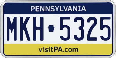PA license plate MKH5325