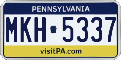 PA license plate MKH5337
