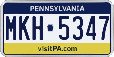 PA license plate MKH5347
